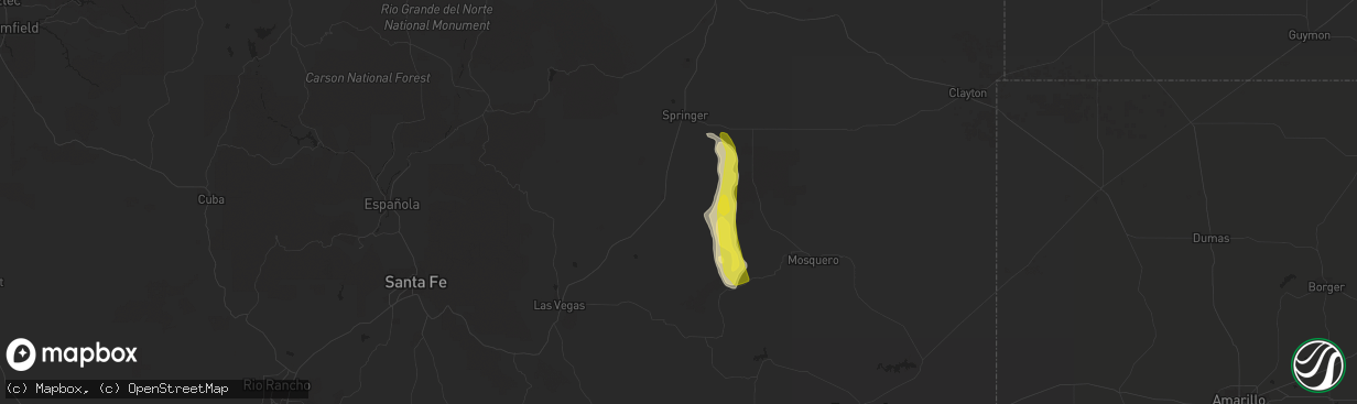 Hail map in Wagon Mound, NM on May 16, 2020