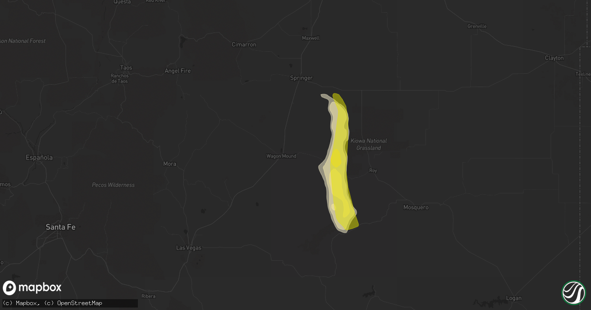 Hail map in Wagon Mound, NM on May 16, 2020