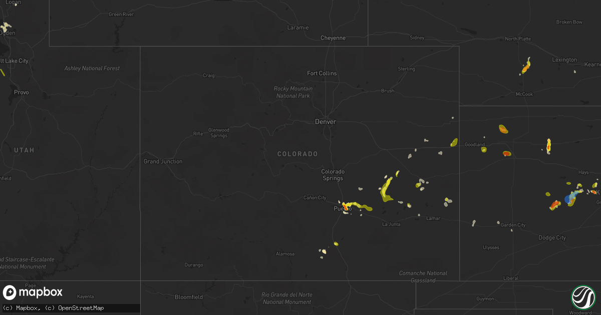 Hail map in Colorado on May 16, 2021