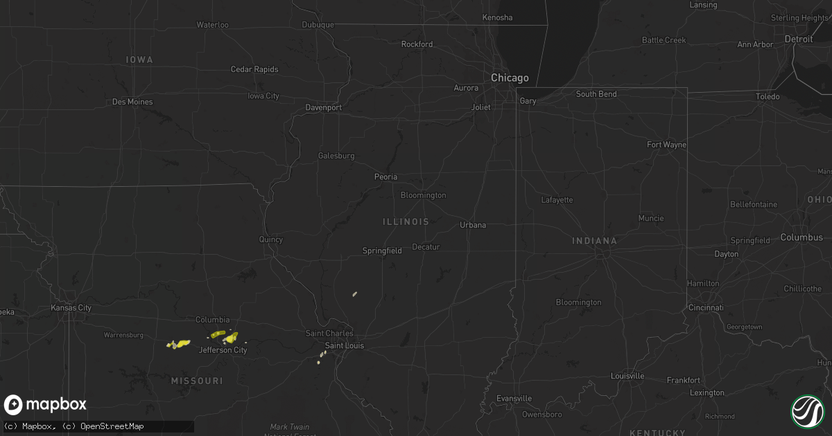 Hail map in Illinois on May 16, 2021