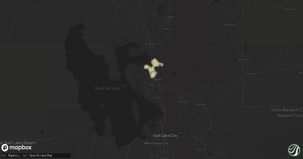 Hail map in Ogden, UT on May 16, 2021