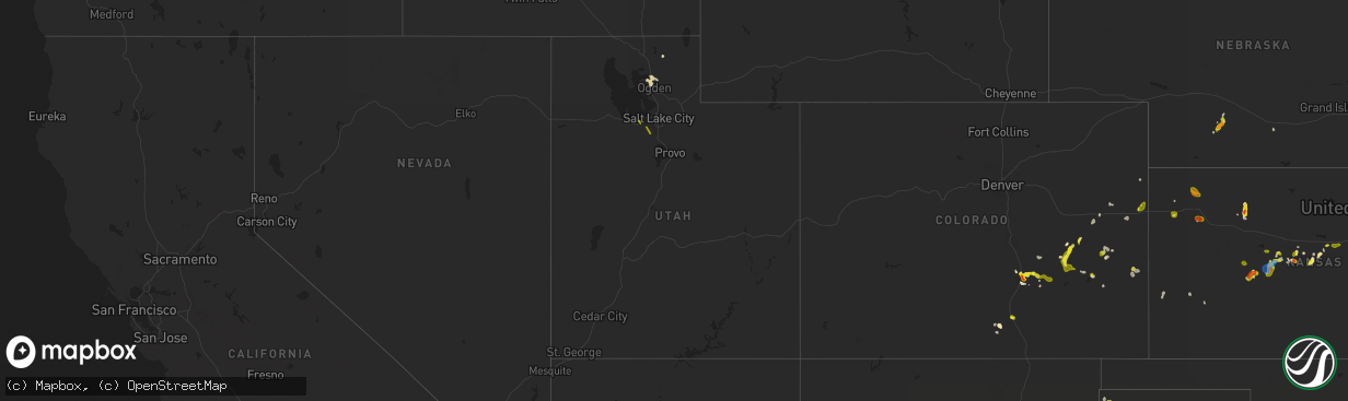 Hail map in Utah on May 16, 2021