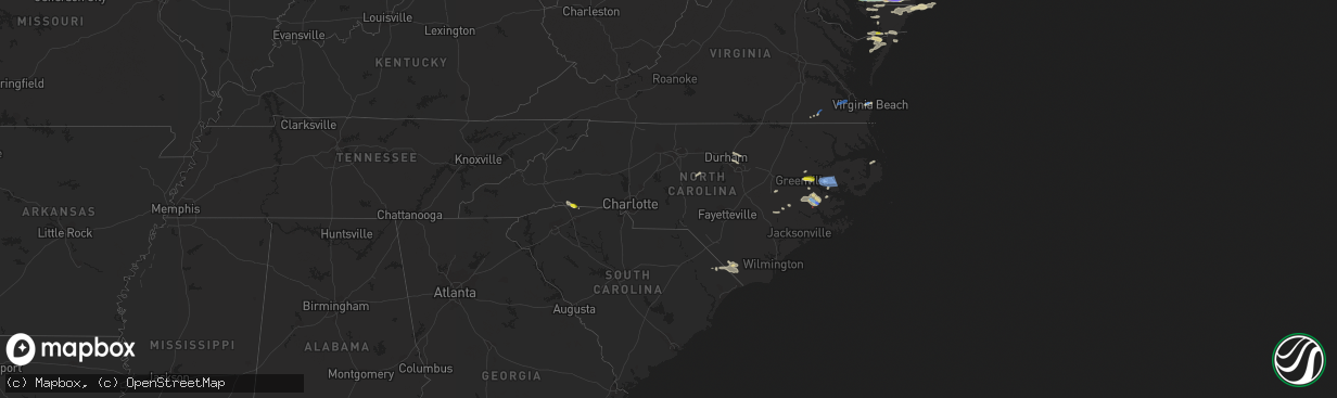 Hail map in North Carolina on May 16, 2022