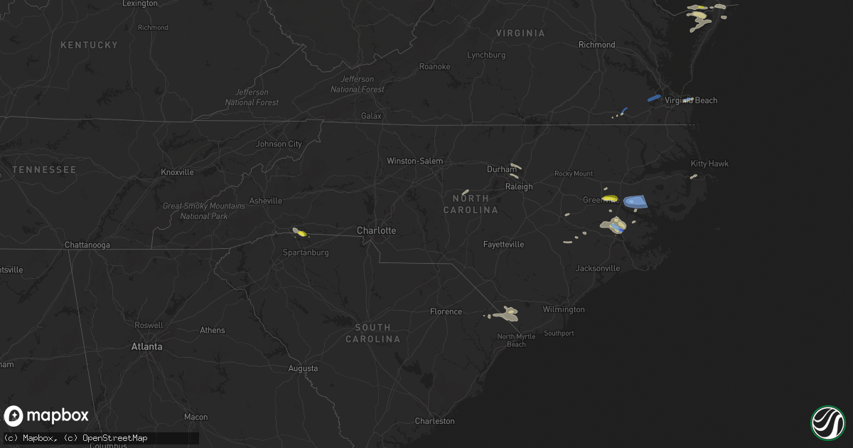 Hail map in North Carolina on May 16, 2022