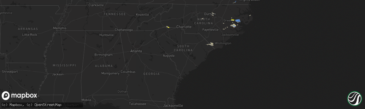 Hail map in South Carolina on May 16, 2022