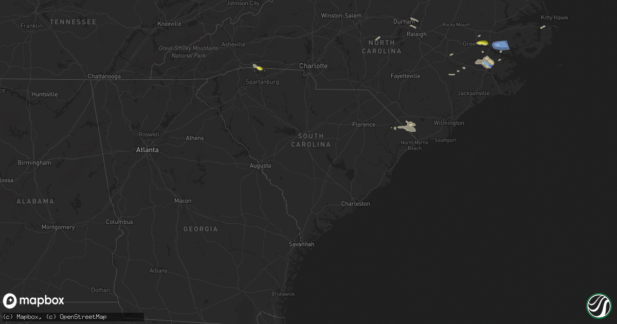 Hail map in South Carolina on May 16, 2022
