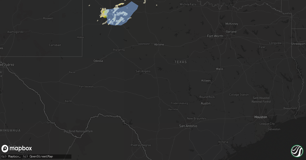 Hail map in Texas on May 16, 2022