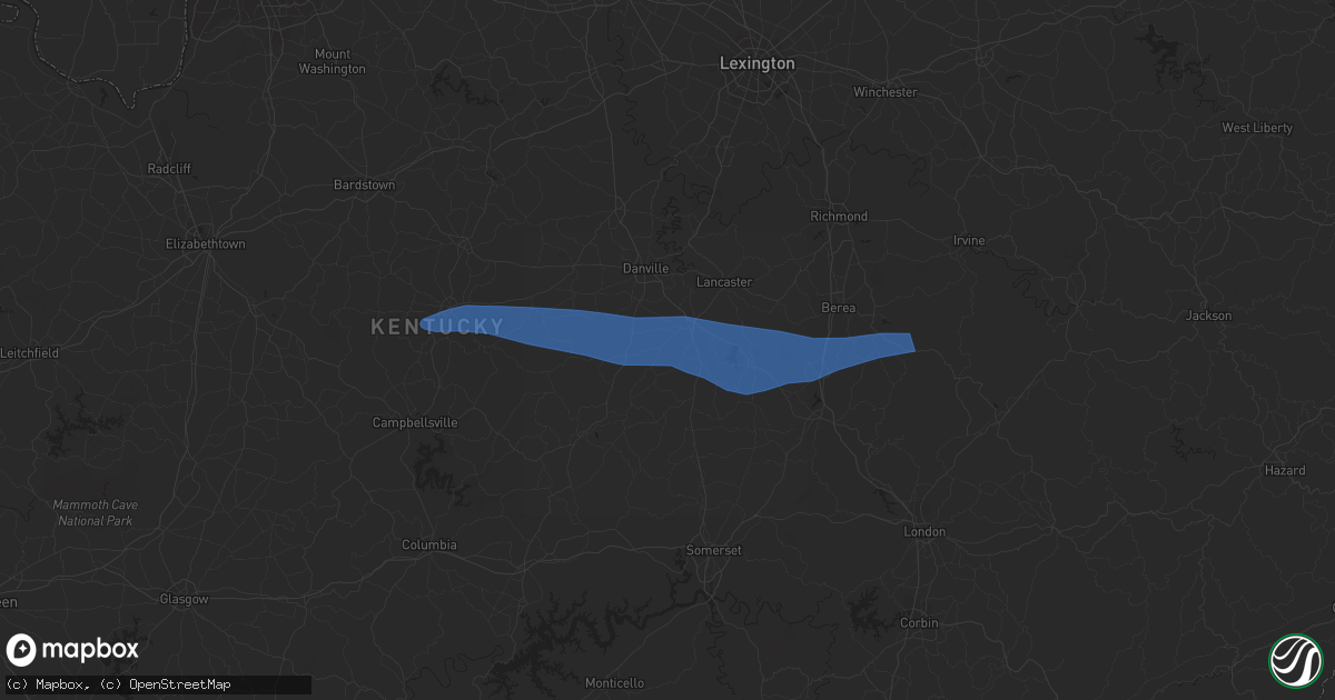Hail map in Brodhead, KY on May 16, 2023