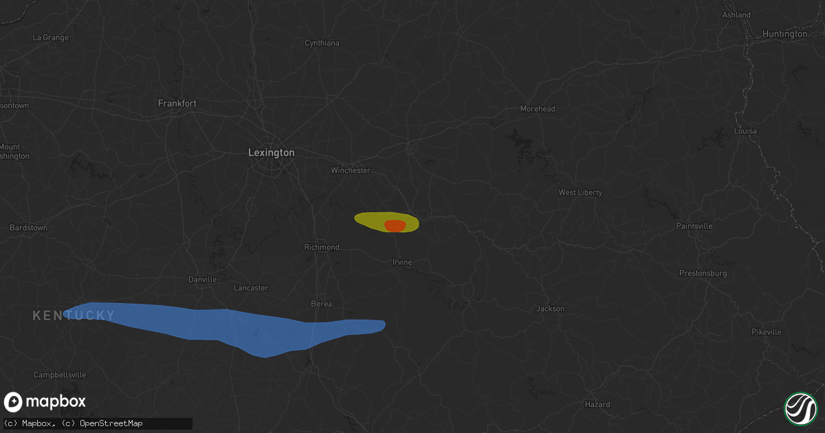 Hail map in Clay City, KY on May 16, 2023