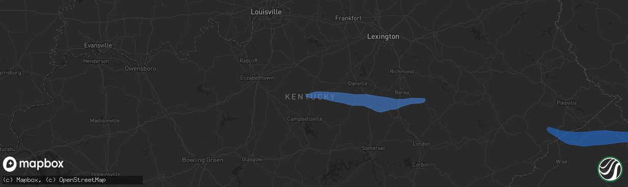 Hail map in Lebanon, KY on May 16, 2023