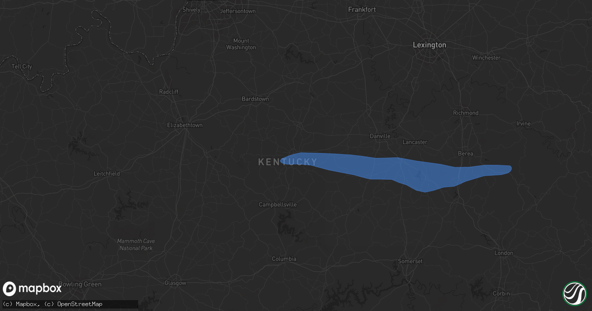 Hail map in Lebanon, KY on May 16, 2023
