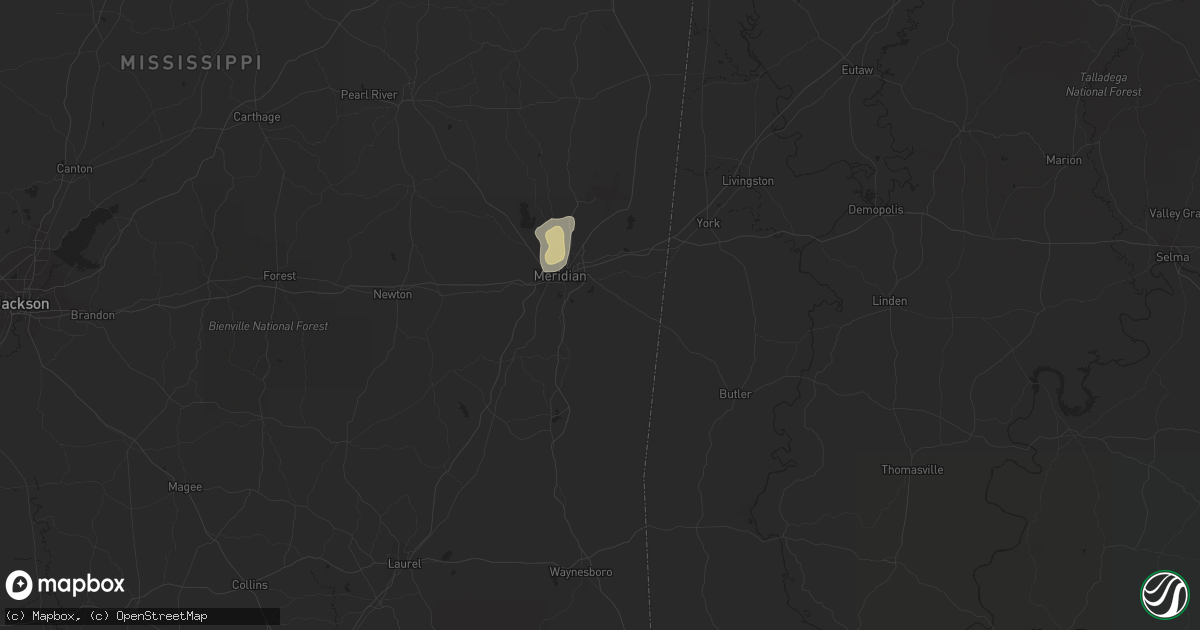 Hail map in Meridian, MS on May 16, 2023