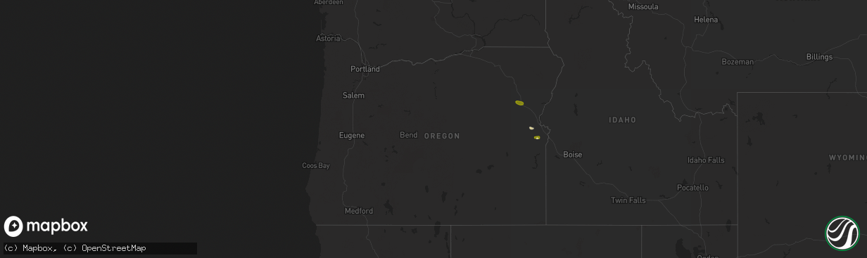 Hail map in Oregon on May 16, 2023
