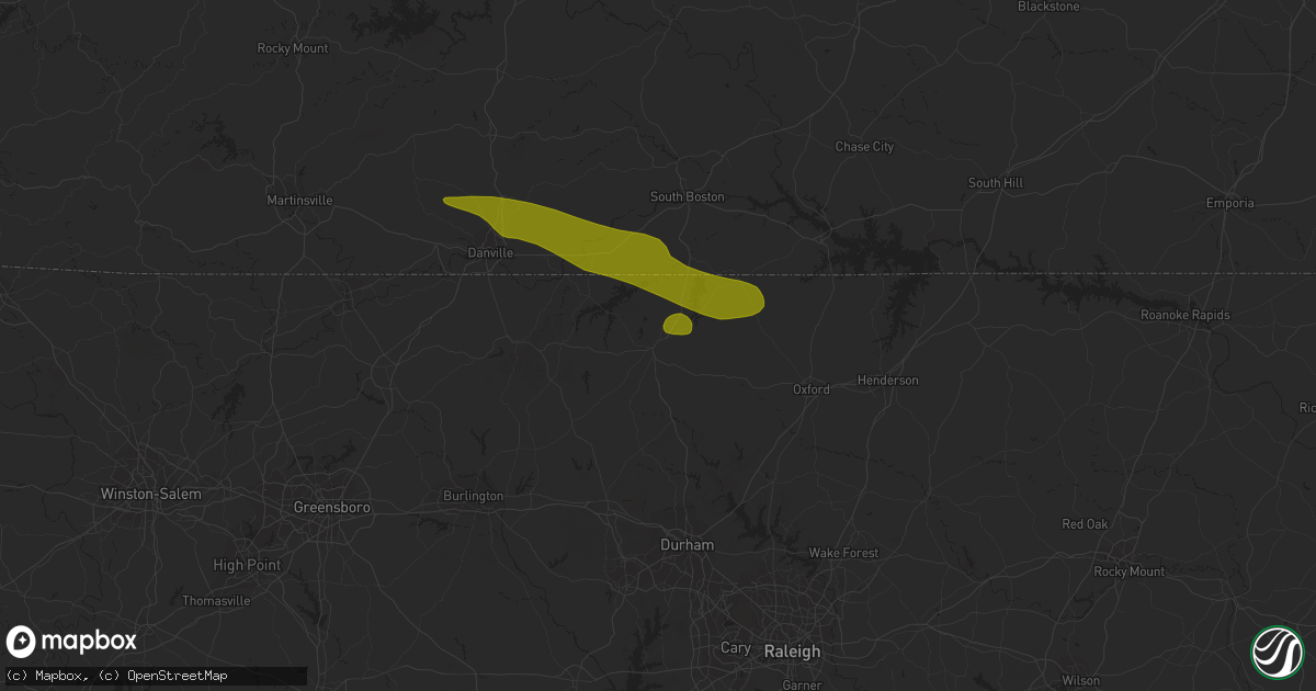 Hail map in Roxboro, NC on May 16, 2023