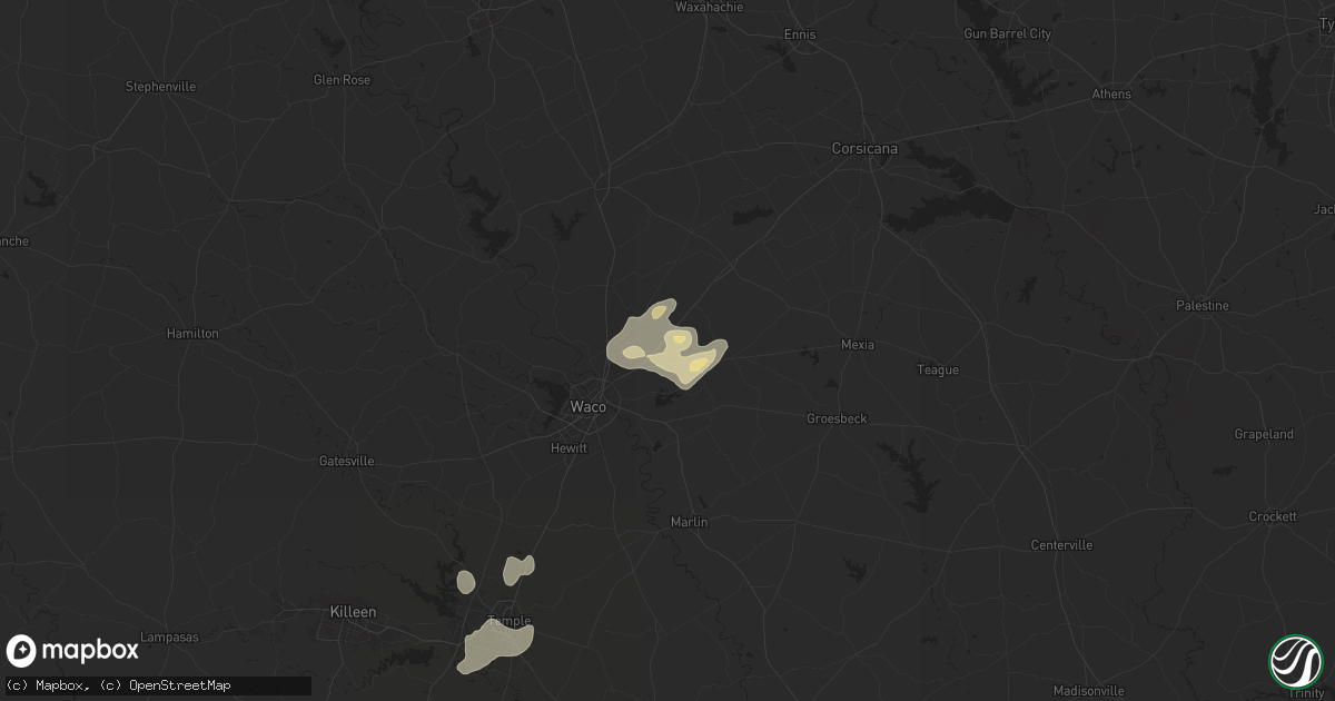Hail map in Axtell, TX on May 16, 2024