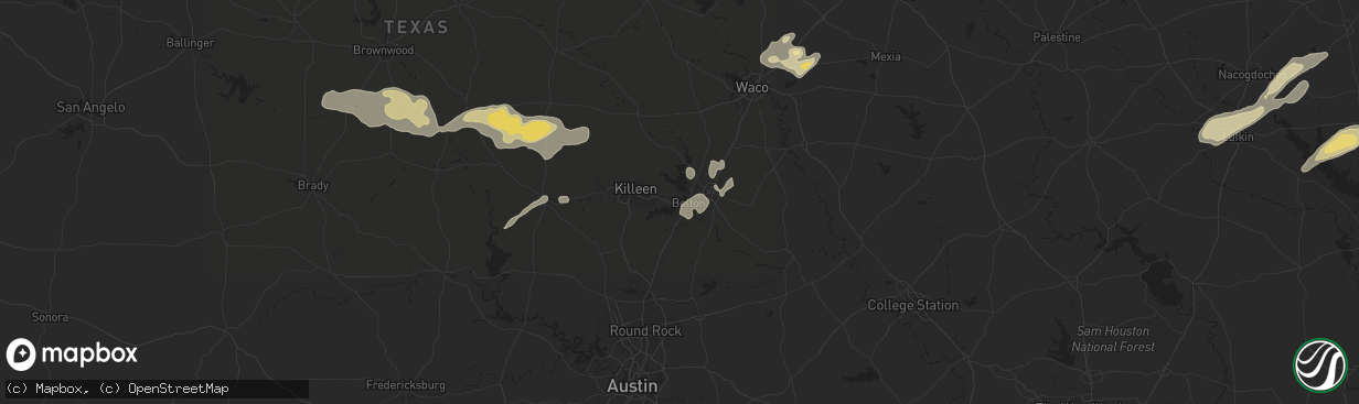 Hail map in Belton, TX on May 16, 2024