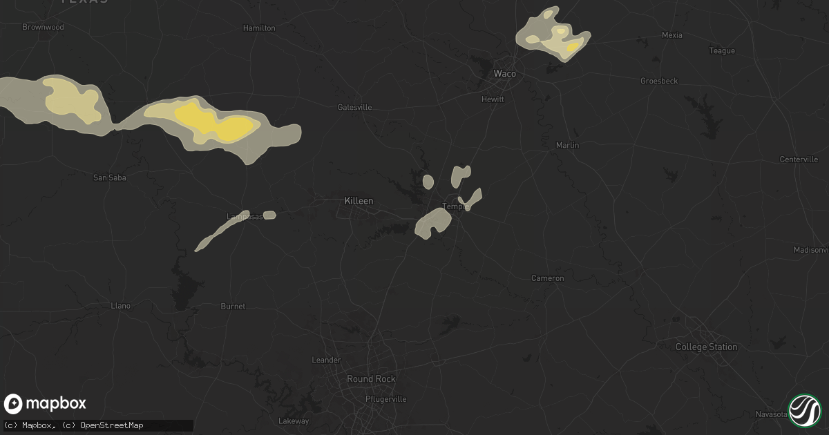 Hail map in Belton, TX on May 16, 2024