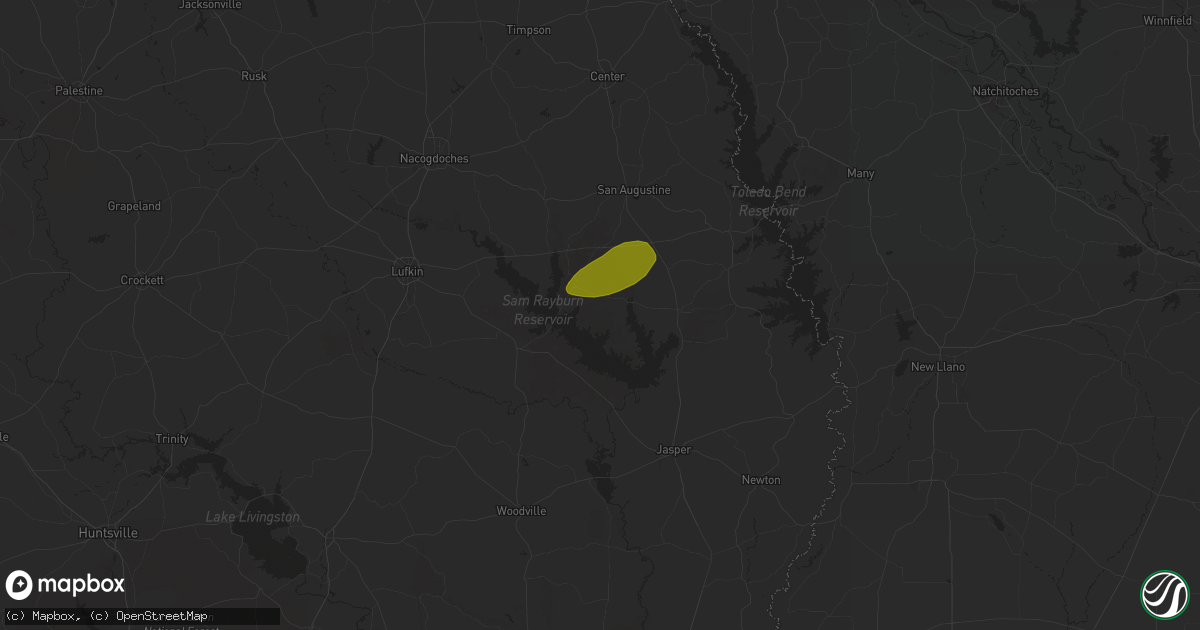 Hail map in Broaddus, TX on May 16, 2024