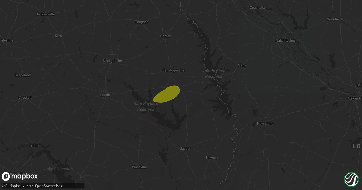 Hail map in Bronson, TX on May 16, 2024