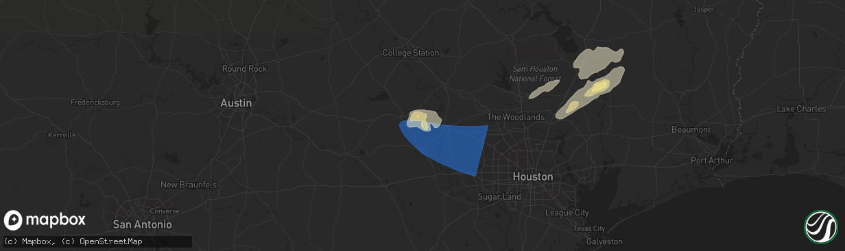 Hail map in Chappell Hill, TX on May 16, 2024