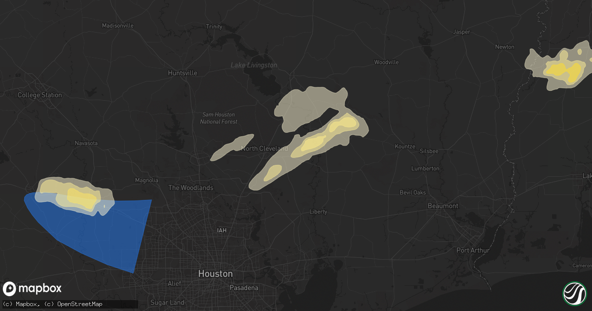 Hail map in Cleveland, TX on May 16, 2024