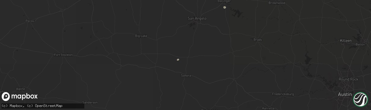 Hail map in Eldorado, TX on May 16, 2024