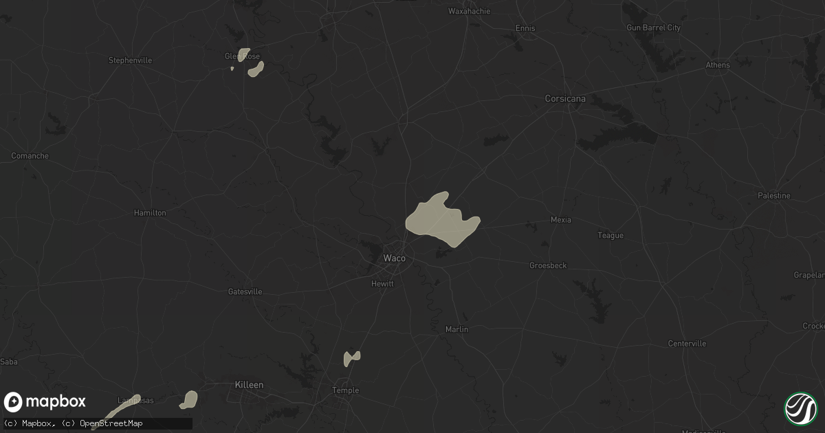 Hail map in Elm Mott, TX on May 16, 2024