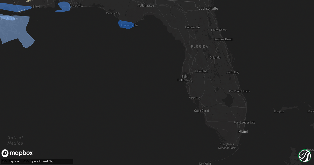 Hail map in Florida on May 16, 2024