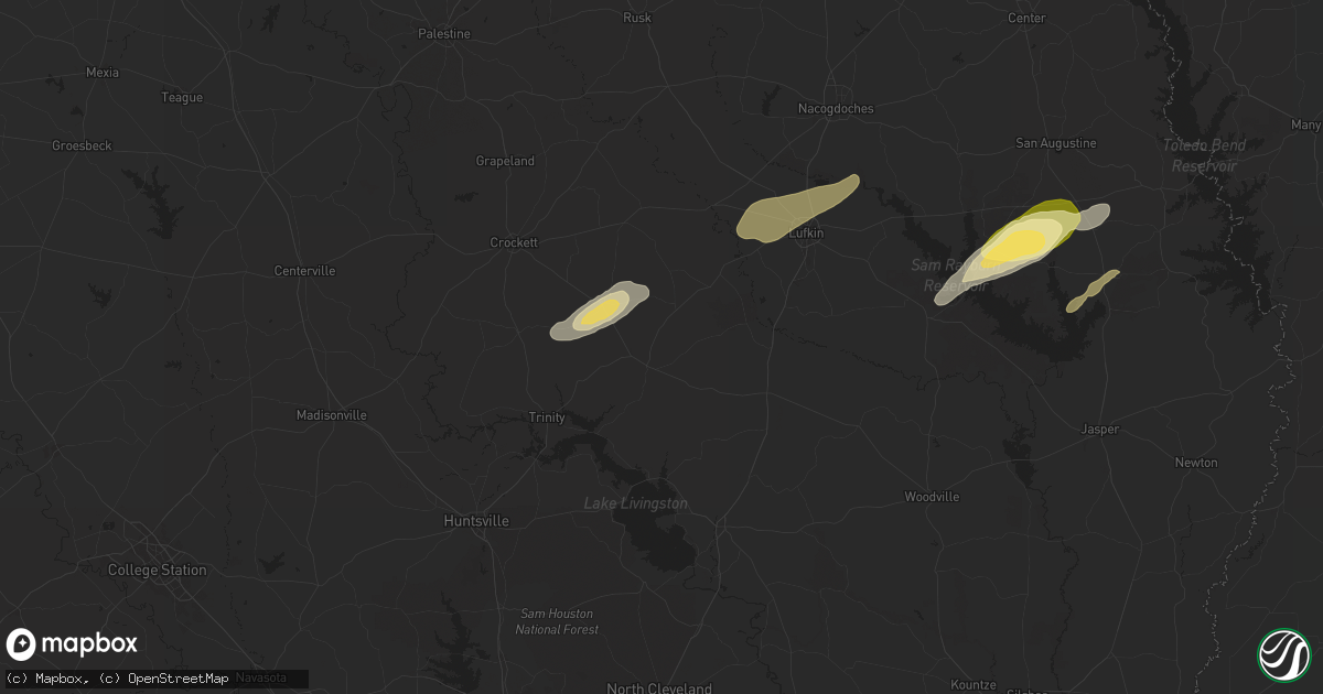 Hail map in Groveton, TX on May 16, 2024