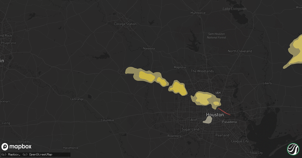 Hail map in Hempstead, TX on May 16, 2024