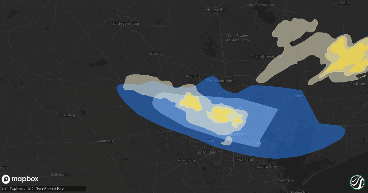 Hail map in Hockley, TX on May 16, 2024
