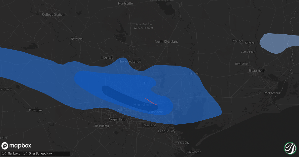 Hail map in Humble, TX on May 16, 2024