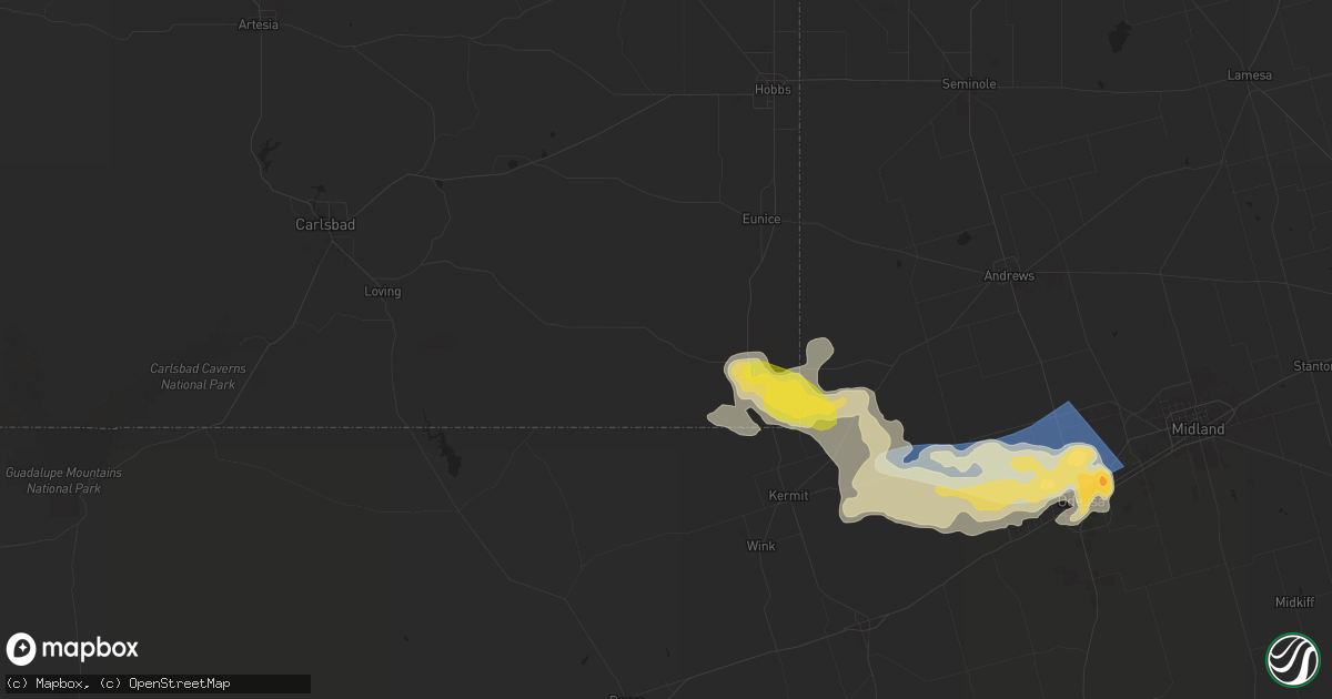 Hail map in Jal, NM on May 16, 2024