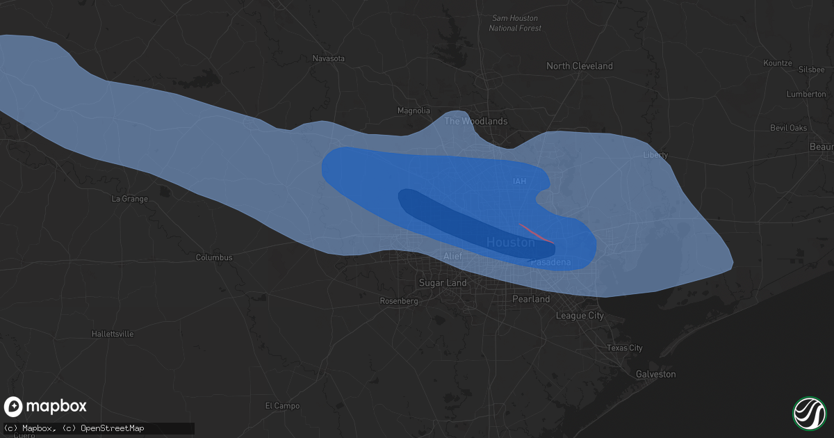 Hail map in Katy, TX on May 16, 2024