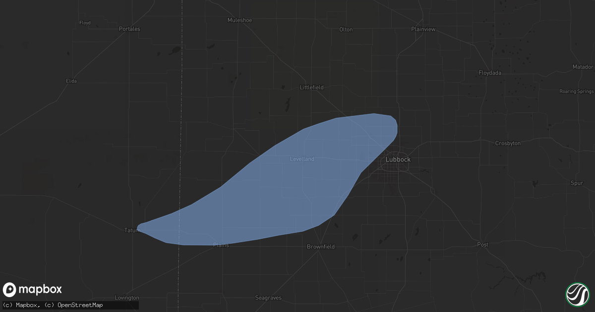 Hail map in Levelland, TX on May 16, 2024