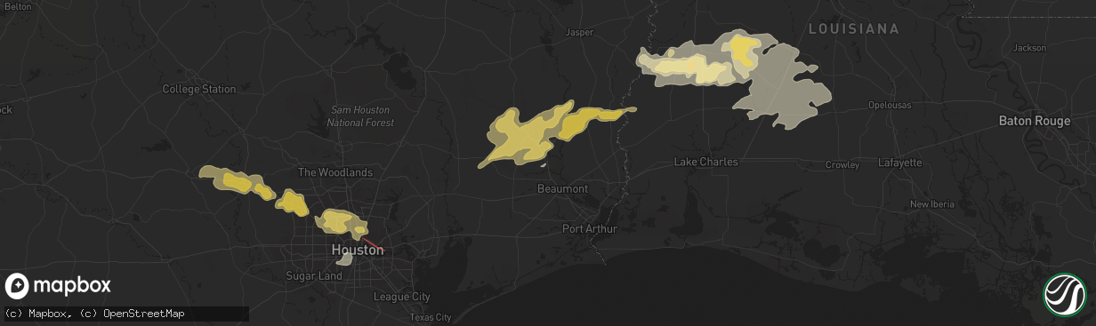 Hail map in Lumberton, TX on May 16, 2024