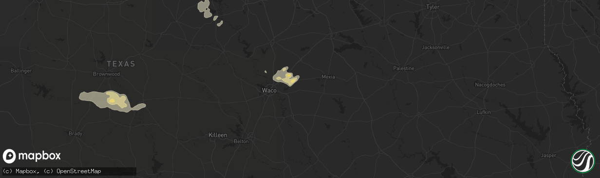 Hail map in Mart, TX on May 16, 2024
