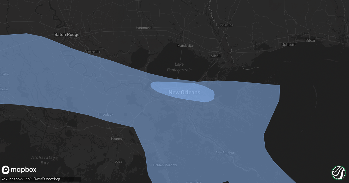 Hail map in Metairie, LA on May 16, 2024