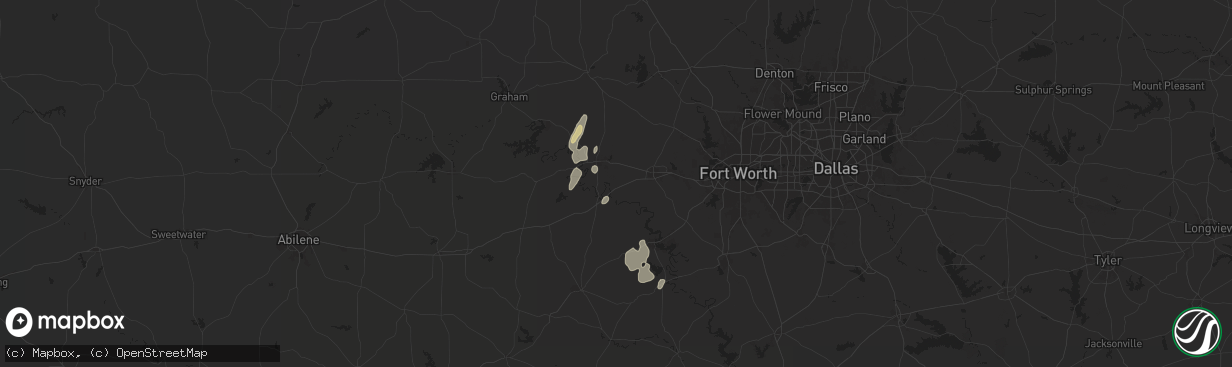 Hail map in Millsap, TX on May 16, 2024