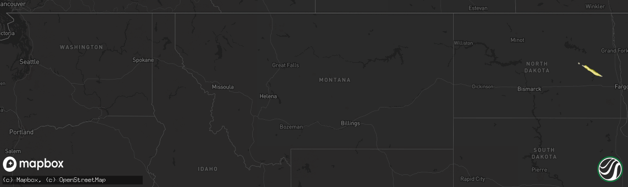 Hail map in Montana on May 16, 2024