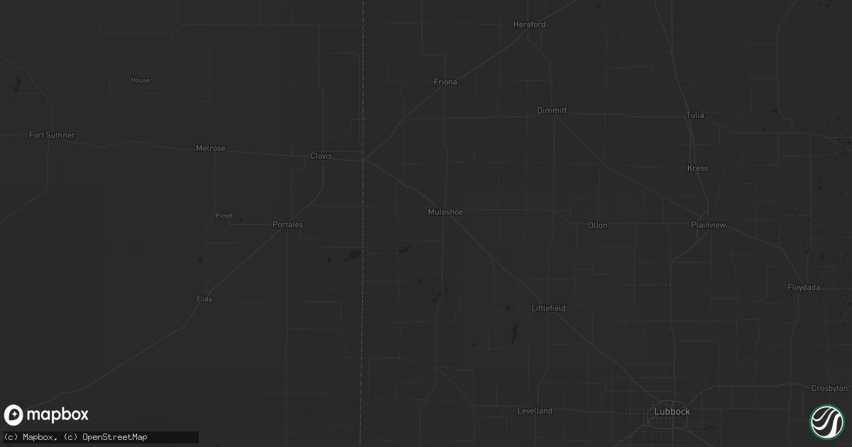 Hail map in Muleshoe, TX on May 16, 2024