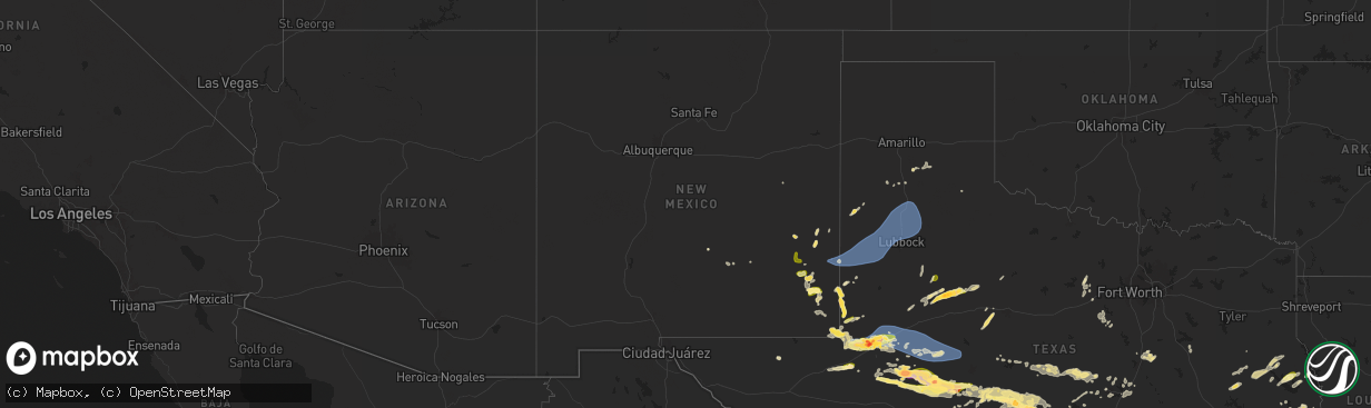 Hail map in New Mexico on May 16, 2024