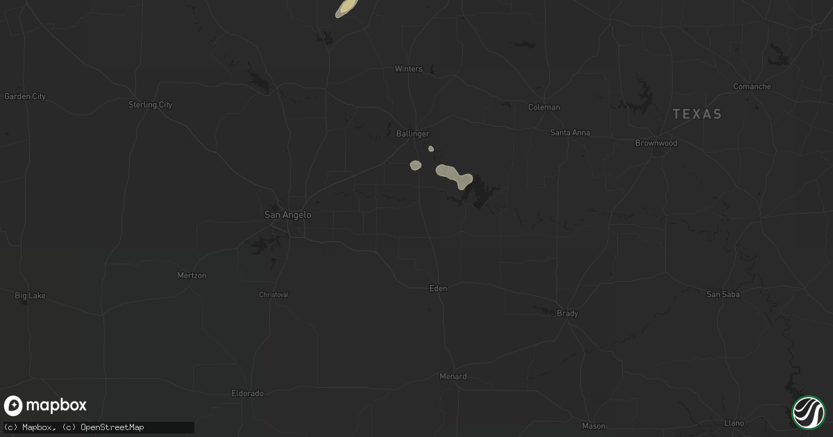 Hail map in Paint Rock, TX on May 16, 2024