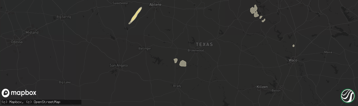 Hail map in Santa Anna, TX on May 16, 2024