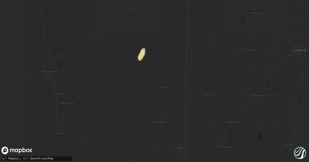 Hail map in Tatum, NM on May 16, 2024