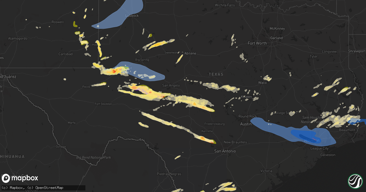 Hail map in Texas on May 16, 2024