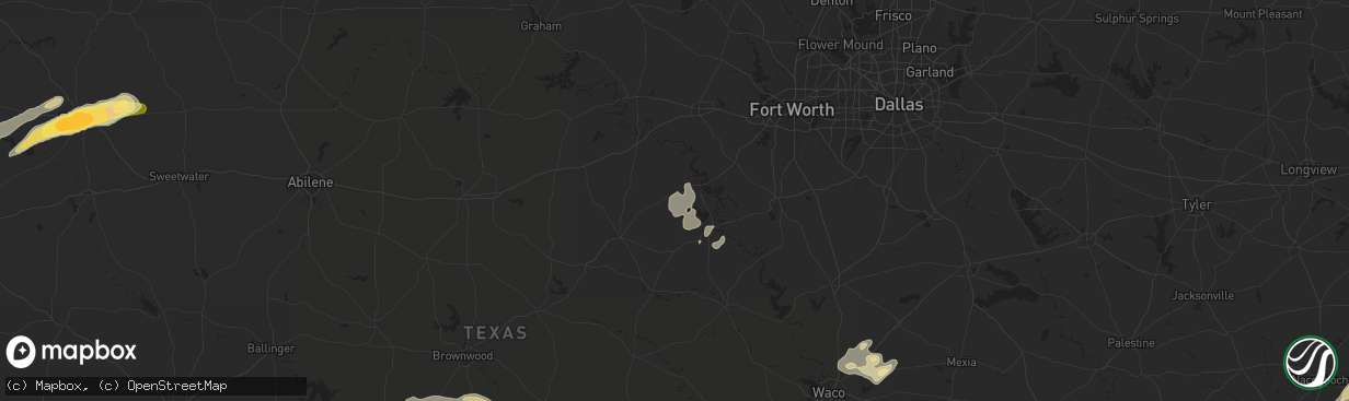 Hail map in Tolar, TX on May 16, 2024