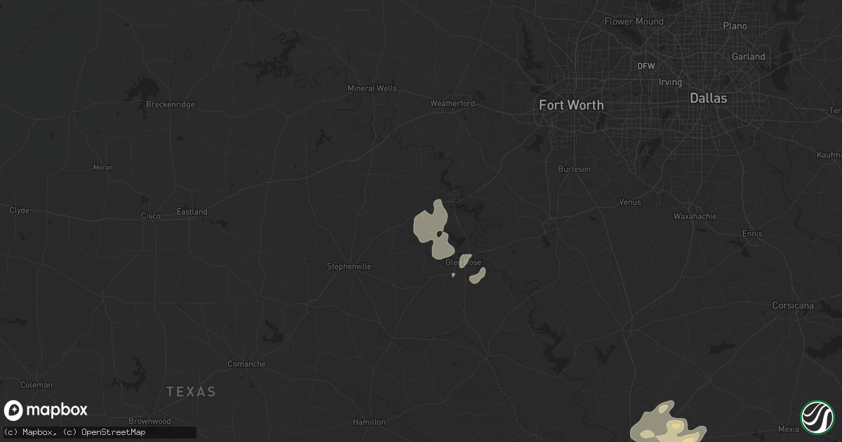 Hail map in Tolar, TX on May 16, 2024