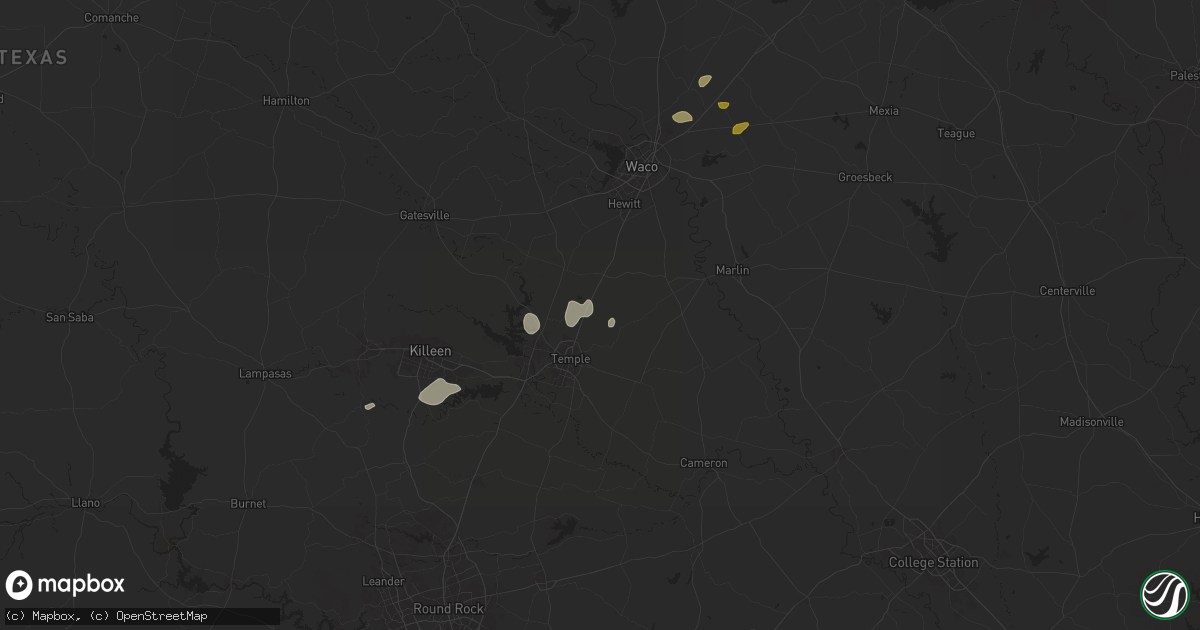 Hail map in Troy, TX on May 16, 2024