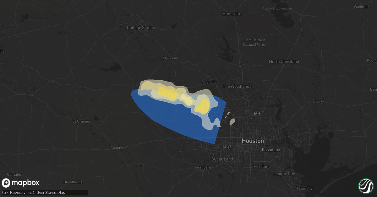 Hail map in Waller, TX on May 16, 2024